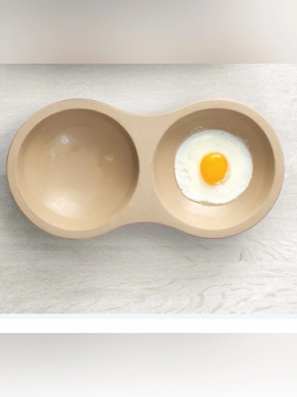 NIB Pampered Chef Stoneware Microwave Double Egg Cooker